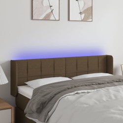 vidaXL LED Kopfteil Dunkelbraun 147x16x78/88 cm Stoff