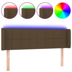 vidaXL LED Kopfteil Dunkelbraun 147x16x78/88 cm Stoff