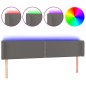 vidaXL LED Kopfteil Grau 183x16x78/88 cm Kunstleder
