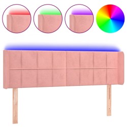 vidaXL LED Kopfteil Rosa 147x16x78/88 cm Samt