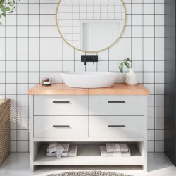 Waschtischplatte Hellbraun 120x60x6 cm Massivholz Behandelt
