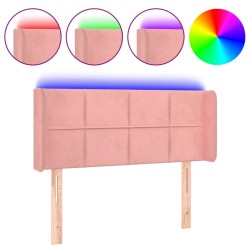 vidaXL LED Kopfteil Rosa 93x16x78/88 cm Samt