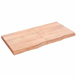 Waschtischplatte Hellbraun 120x60x6 cm Massivholz Behandelt