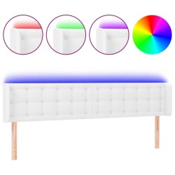 vidaXL LED Kopfteil Weiß 183x16x78/88 cm Kunstleder