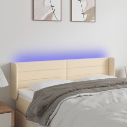 vidaXL LED Kopfteil Creme 147x16x78/88 cm Stoff