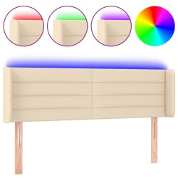 vidaXL LED Kopfteil Creme 147x16x78/88 cm Stoff