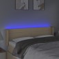 vidaXL LED Kopfteil Creme 147x16x78/88 cm Stoff