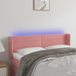 vidaXL LED Kopfteil Rosa 147x16x78/88 cm Samt