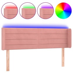 vidaXL LED Kopfteil Rosa 147x16x78/88 cm Samt