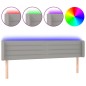vidaXL LED Kopfteil Hellgrau 203x16x78/88 cm Stoff