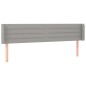 vidaXL LED Kopfteil Hellgrau 203x16x78/88 cm Stoff