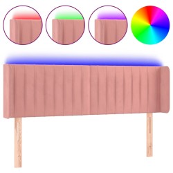 vidaXL LED Kopfteil Rosa 147x16x78/88 cm Samt