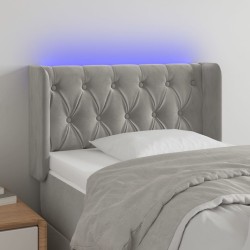 vidaXL LED Kopfteil Hellgrau 83x16x78/88 cm Samt