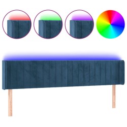 vidaXL LED Kopfteil Dunkelblau 183x16x78/88 cm Samt