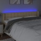 vidaXL LED Kopfteil Creme 183x16x78/88 cm Stoff