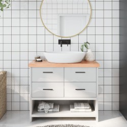 Waschtischplatte Hellbraun 100x30x6 cm Massivholz Behandelt