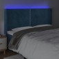 vidaXL LED Kopfteil Dunkelblau 203x16x118/128 cm Samt vidaXL LED Kopfteil Dunkelblau 203x16x118/128 cm Samt
