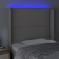 vidaXL LED Kopfteil Grau 83x16x118/128 cm Kunstleder