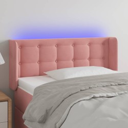 vidaXL LED Kopfteil Rosa 83x16x78/88 cm Samt 