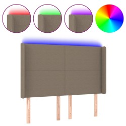 vidaXL LED Kopfteil Taupe 147x16x118/128 cm Stoff