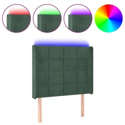 vidaXL LED Kopfteil Dunkelgrün 93x16x118/128 cm Samt