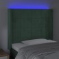 vidaXL LED Kopfteil Dunkelgrün 93x16x118/128 cm Samt vidaXL LED Kopfteil Dunkelgrün 93x16x118/128 cm Samt
