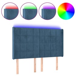 vidaXL LED Kopfteil Dunkelblau 147x16x118/128 cm Samt