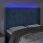 vidaXL LED Kopfteil Dunkelblau 147x16x118/128 cm Samt