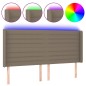 vidaXL LED Kopfteil Taupe 183x16x118/128 cm Stoff vidaXL LED Kopfteil Taupe 183x16x118/128 cm Stoff