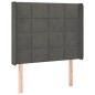 vidaXL LED Kopfteil Dunkelgrau 103x16x118/128 cm Samt