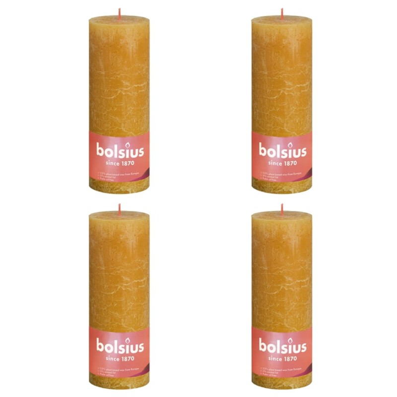 Bolsius Rustikale Stumpenkerzen Shine 4 Stk. 190x68 mm Honiggelb Bolsius Rustikale Stumpenkerzen Shine 4 Stk. 190x68 mm Honiggelb
