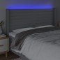 vidaXL LED Kopfteil Hellgrau 163x16x118/128 cm Stoff vidaXL LED Kopfteil Hellgrau 163x16x118/128 cm Stoff