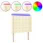 vidaXL LED Kopfteil Creme 93x16x118/128 cm Kunstleder