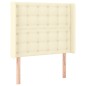 vidaXL LED Kopfteil Creme 93x16x118/128 cm Kunstleder