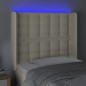 vidaXL LED Kopfteil Creme 93x16x118/128 cm Kunstleder