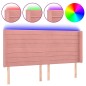 vidaXL LED Kopfteil Rosa 203x16x118/128 cm Samt