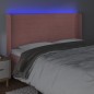 vidaXL LED Kopfteil Rosa 203x16x118/128 cm Samt