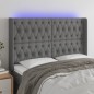vidaXL LED Kopfteil Dunkelgrau 147x16x118/128 cm Stoff vidaXL LED Kopfteil Dunkelgrau 147x16x118/128 cm Stoff