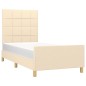vidaXL Bettgestell mit Kopfteil Creme 90x190 cm Stoff vidaXL Bettgestell mit Kopfteil Creme 90x190 cm Stoff