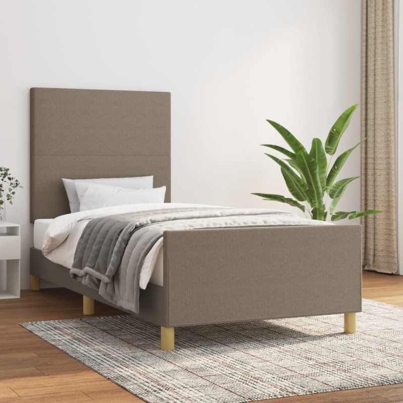 vidaXL Bettgestell mit Kopfteil Taupe 80x200 cm Stoff vidaXL Bettgestell mit Kopfteil Taupe 80x200 cm Stoff