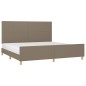vidaXL Bettgestell mit Kopfteil Taupe 200x200 cm Stoff vidaXL Bettgestell mit Kopfteil Taupe 200x200 cm Stoff