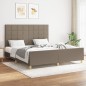 vidaXL Bettgestell mit Kopfteil Taupe 160x200 cm Stoff vidaXL Bettgestell mit Kopfteil Taupe 160x200 cm Stoff