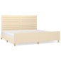 vidaXL Bettgestell mit Kopfteil Creme 200x200 cm Stoff vidaXL Bettgestell mit Kopfteil Creme 200x200 cm Stoff