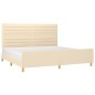 vidaXL Bettgestell mit Kopfteil Creme 200x200 cm Stoff vidaXL Bettgestell mit Kopfteil Creme 200x200 cm Stoff