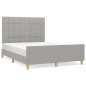 vidaXL Bettgestell mit Kopfteil Hellgrau 140x200 cm Stoff vidaXL Bettgestell mit Kopfteil Hellgrau 140x200 cm Stoff