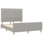 vidaXL Bettgestell mit Kopfteil Hellgrau 140x200 cm Stoff vidaXL Bettgestell mit Kopfteil Hellgrau 140x200 cm Stoff