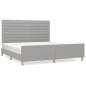 vidaXL Bettgestell mit Kopfteil Hellgrau 160x200 cm Stoff vidaXL Bettgestell mit Kopfteil Hellgrau 160x200 cm Stoff