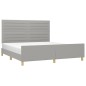 vidaXL Bettgestell mit Kopfteil Hellgrau 160x200 cm Stoff vidaXL Bettgestell mit Kopfteil Hellgrau 160x200 cm Stoff