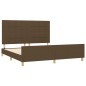 vidaXL Bettgestell mit Kopfteil Dunkelbraun 180x200 cm Stoff vidaXL Bettgestell mit Kopfteil Dunkelbraun 180x200 cm Stoff