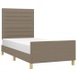 vidaXL Bettgestell mit Kopfteil Taupe 90x200 cm Stoff vidaXL Bettgestell mit Kopfteil Taupe 90x200 cm Stoff